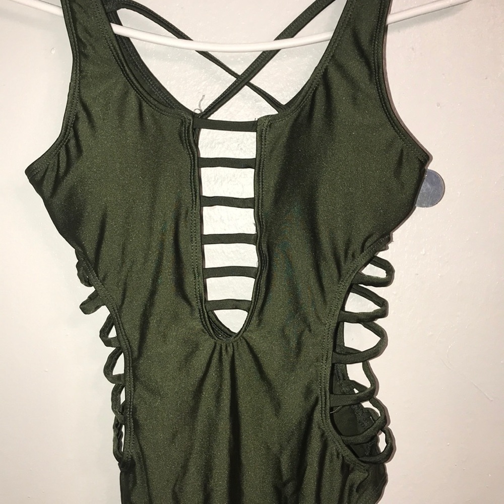Brand new olive green cut out swimsuit